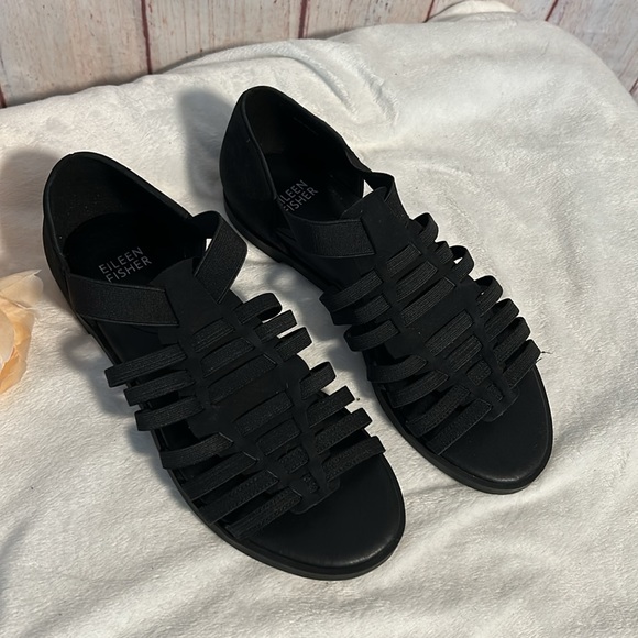 NWOT Eileen Fisher Rato Stretch Slip-On Fisherman Sandals - Picture 4 of 7